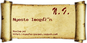 Nyeste Imogén névjegykártya